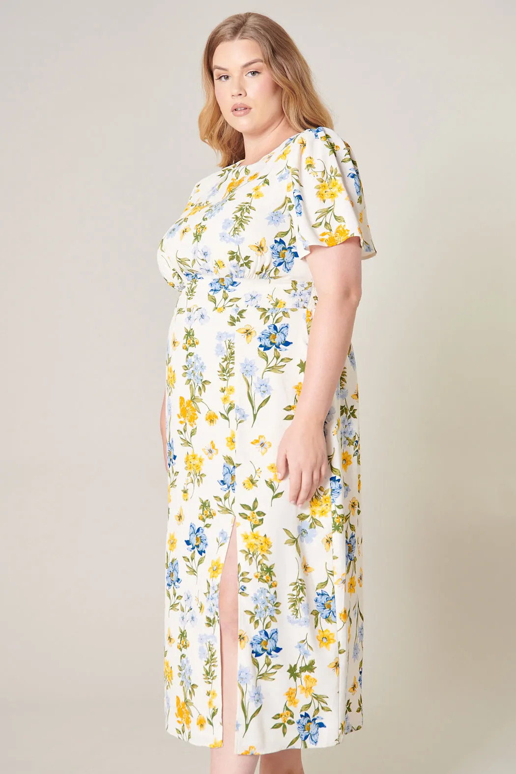 April Bloom Floral Midi Dress Curve sold by Sugarlips product image thumbnail 3
