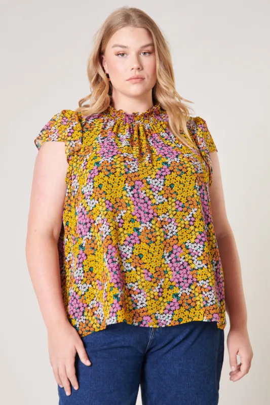 Hitachi Floral Mock Neck Top Curve sold by Sugarlips