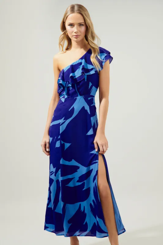 Big Wave Midori One Shoulder Sheath Maxi Dress sold by Sugarlips