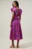 Yeraldi Berry Fiora Open Back Midi Dress sold by Sugarlips