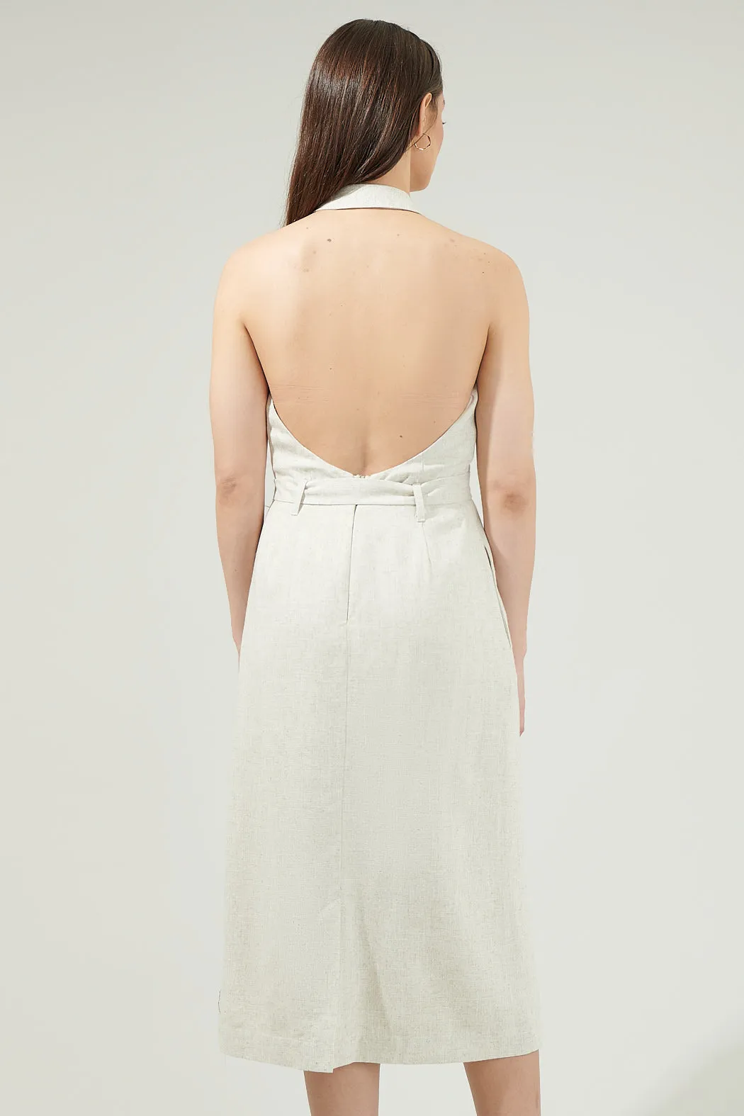 Rina Linen Halter Midi Dress sold by Sugarlips product image thumbnail 2