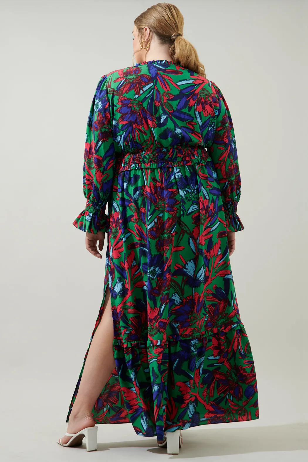 Tropical State of Mind Leandra Ruffle Maxi Dress Curve sold by Sugarlips product image thumbnail 2