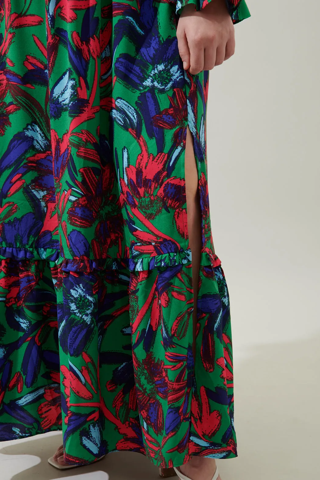 Tropical State of Mind Leandra Ruffle Maxi Dress Curve sold by Sugarlips product image thumbnail 4