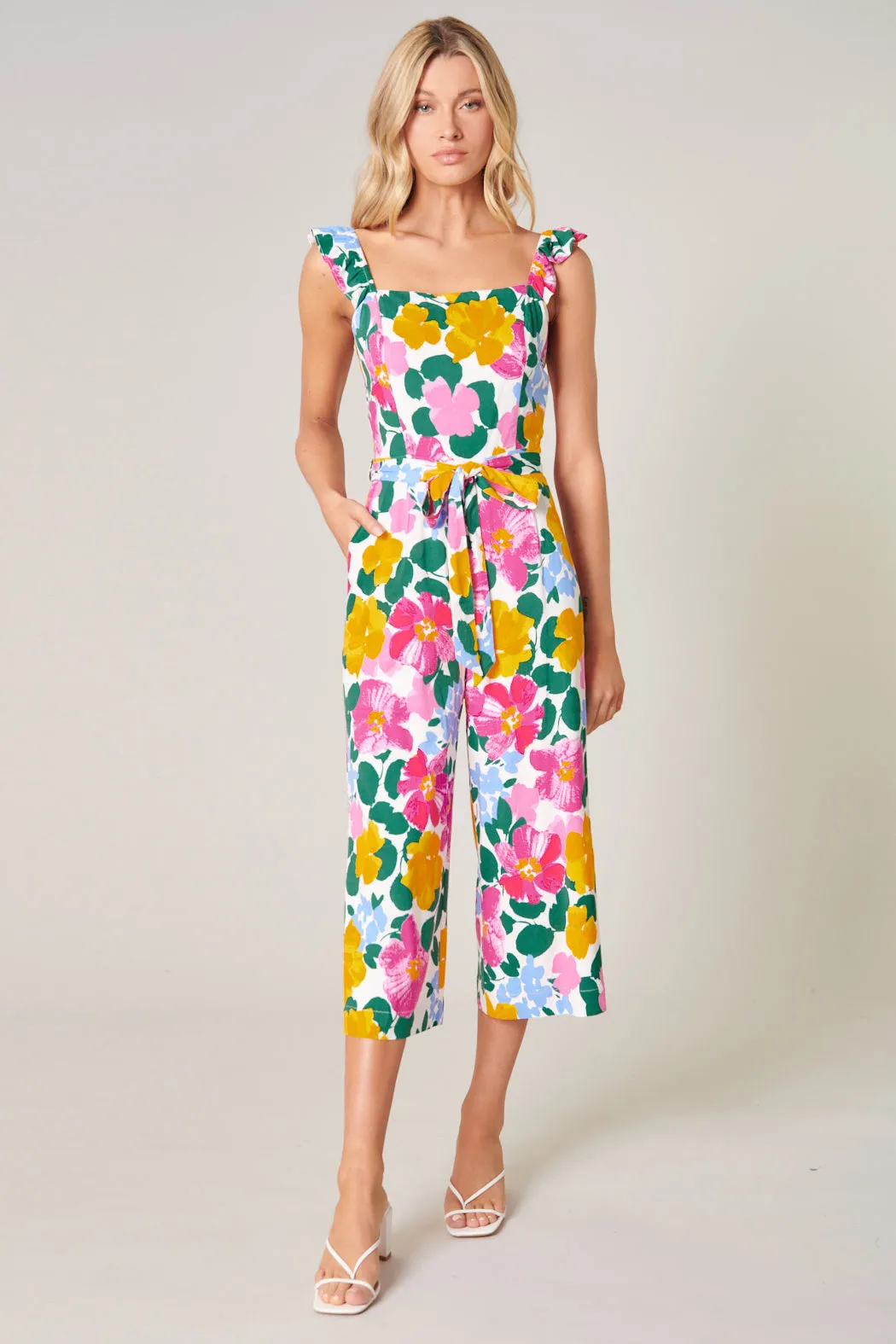 Kokomo Floral Wide Leg Sleeveless Jumpsuit sold by Sugarlips product image thumbnail 5