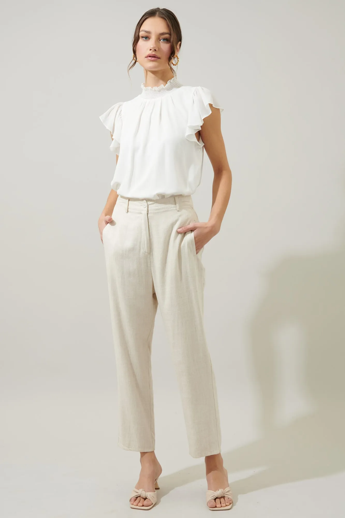 Sun Up Mock Neck Flowy Blouse sold by Sugarlips product image thumbnail 4