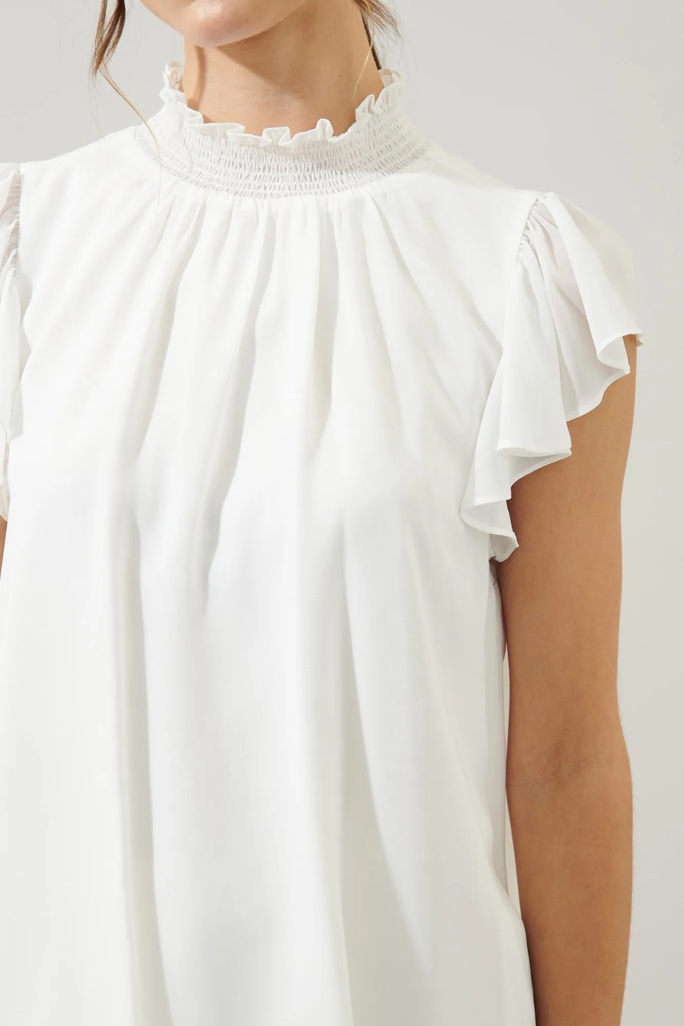 Sun Up Mock Neck Flowy Blouse sold by Sugarlips product image thumbnail 5