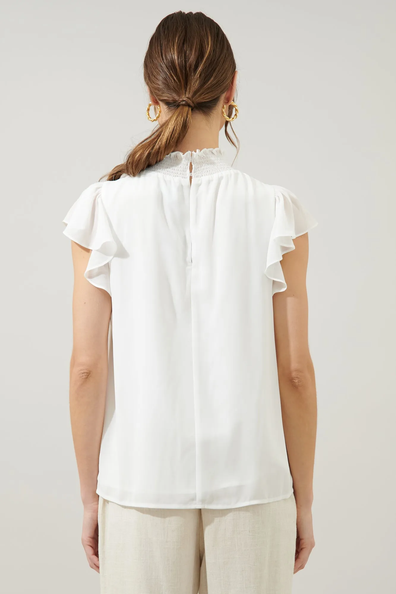 Sun Up Mock Neck Flowy Blouse sold by Sugarlips product image thumbnail 2