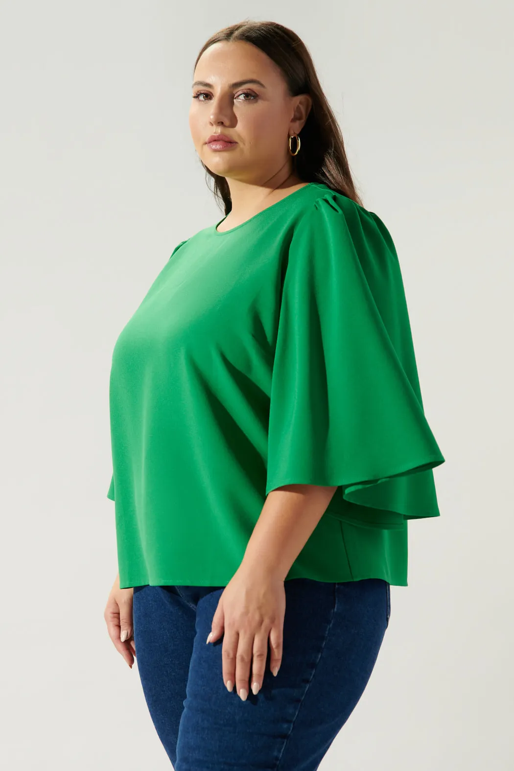 Lital Flutter Sleeve Top Curve sold by Sugarlips product image thumbnail 3