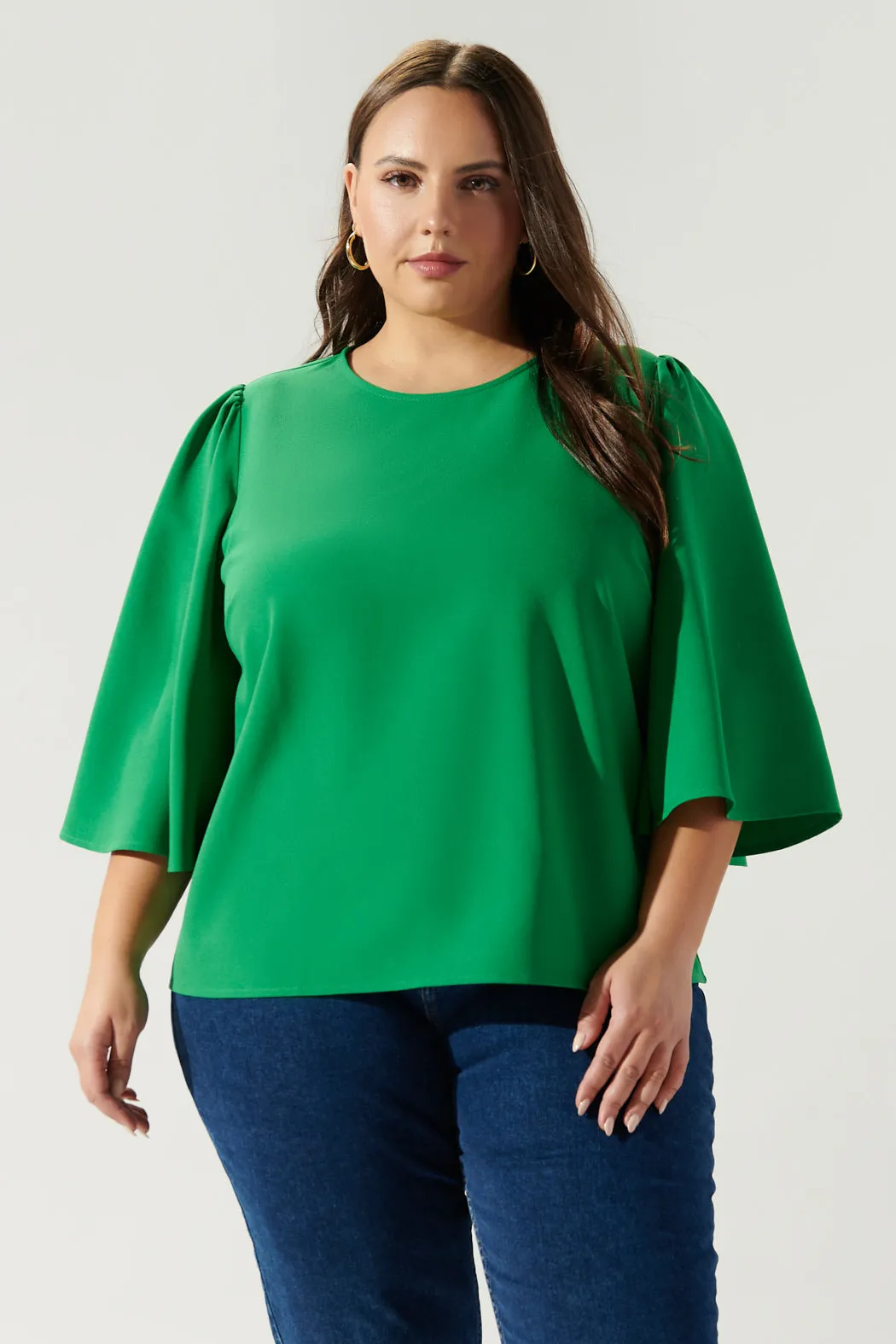 Lital Flutter Sleeve Top Curve sold by Sugarlips