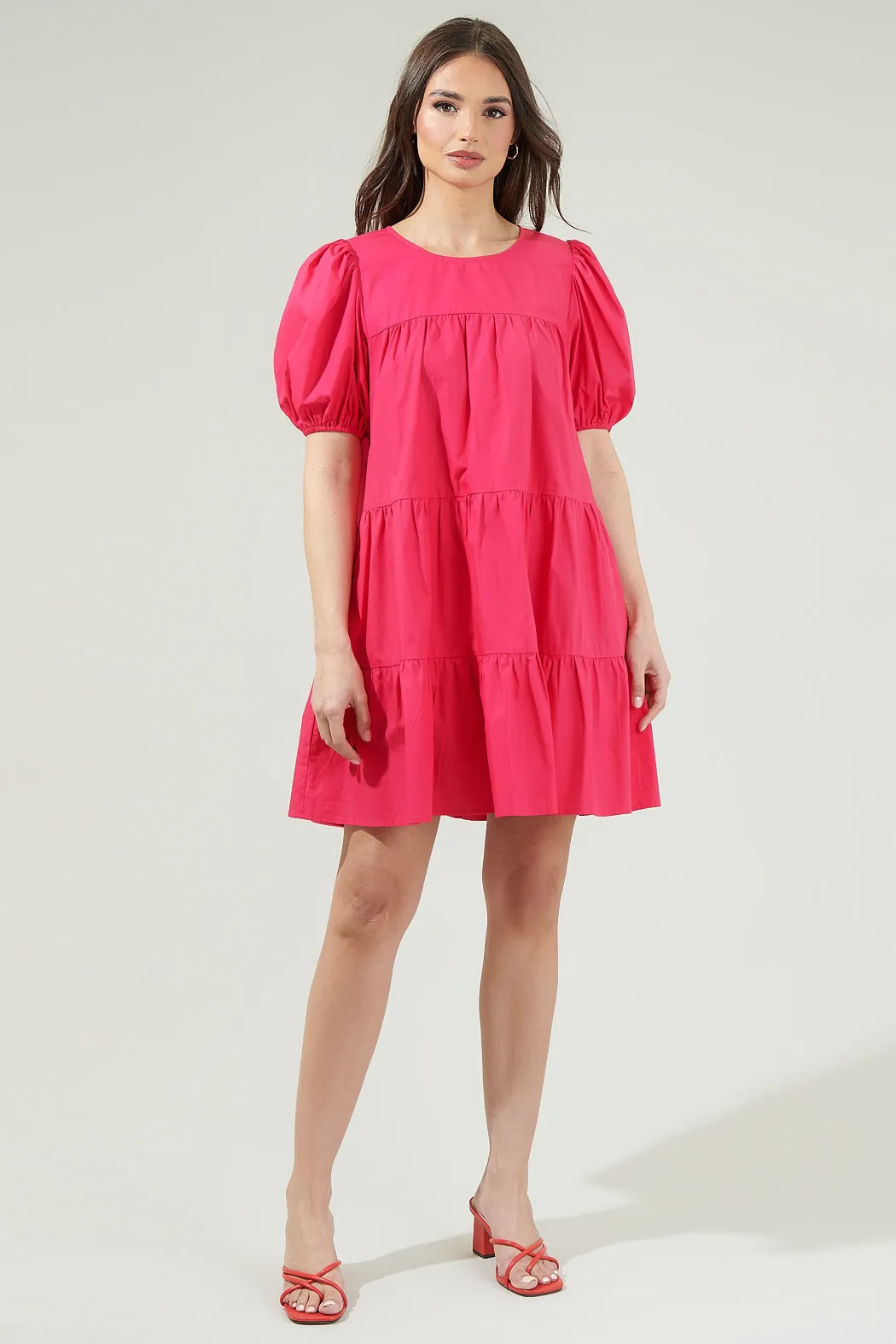 Soledad Puff Sleeve Tiered Mini Dress sold by Sugarlips product image thumbnail 4