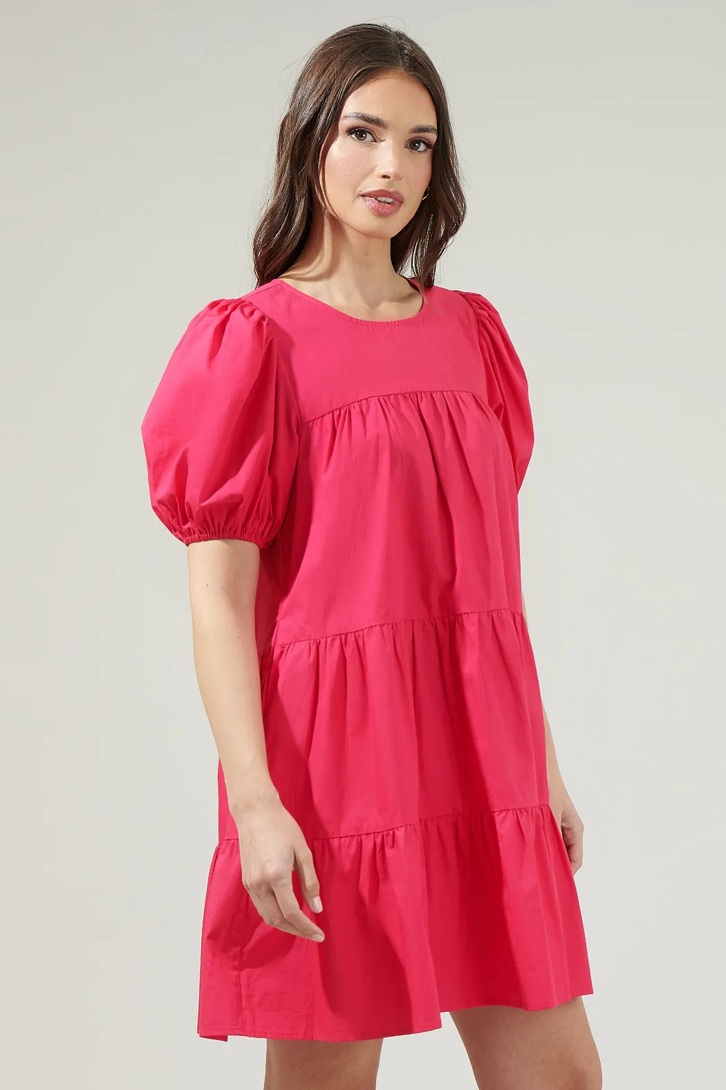 Soledad Puff Sleeve Tiered Mini Dress sold by Sugarlips product image thumbnail 3