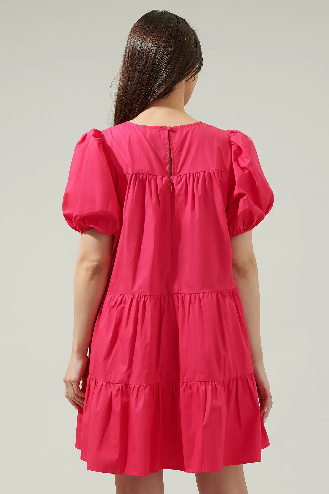 Soledad Puff Sleeve Tiered Mini Dress sold by Sugarlips product image thumbnail 2