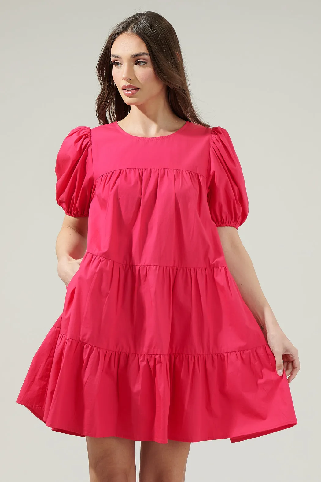 Soledad Puff Sleeve Tiered Mini Dress sold by Sugarlips