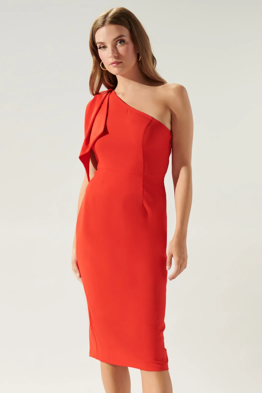 Maraschino Single Tie Shoulder Midi Dress sold by Sugarlips