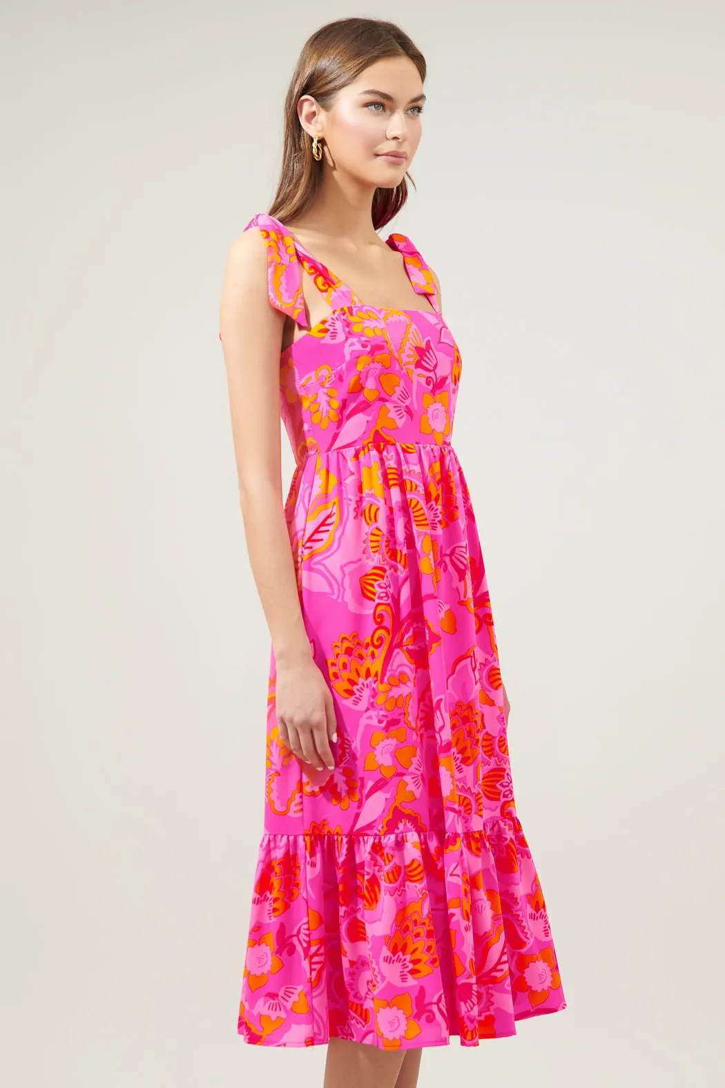 Lanai Tropics Filly Tie Strap Midi Dress sold by Sugarlips product image thumbnail 3