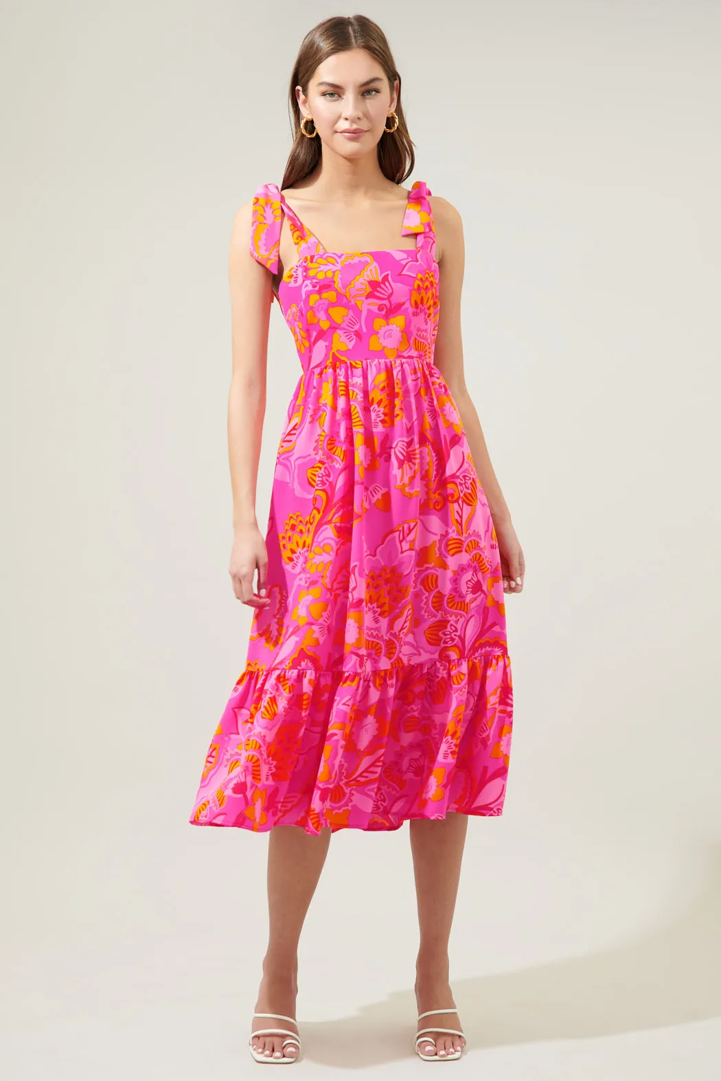 Lanai Tropics Filly Tie Strap Midi Dress sold by Sugarlips