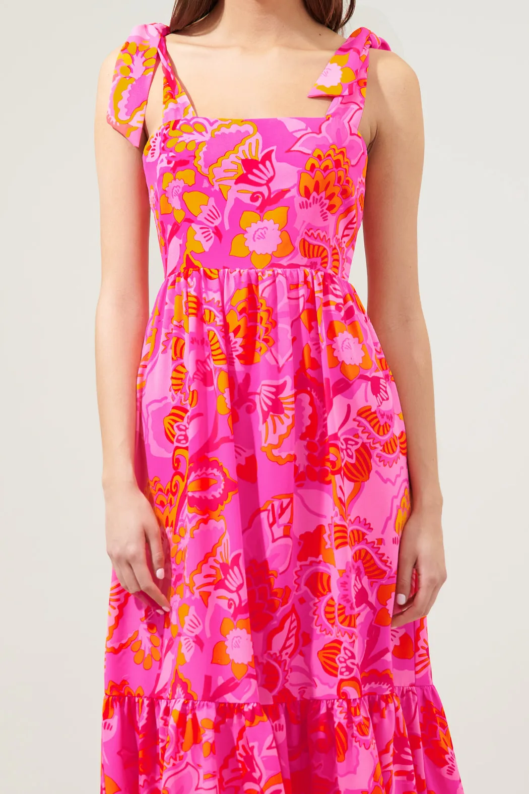 Lanai Tropics Filly Tie Strap Midi Dress sold by Sugarlips product image thumbnail 4