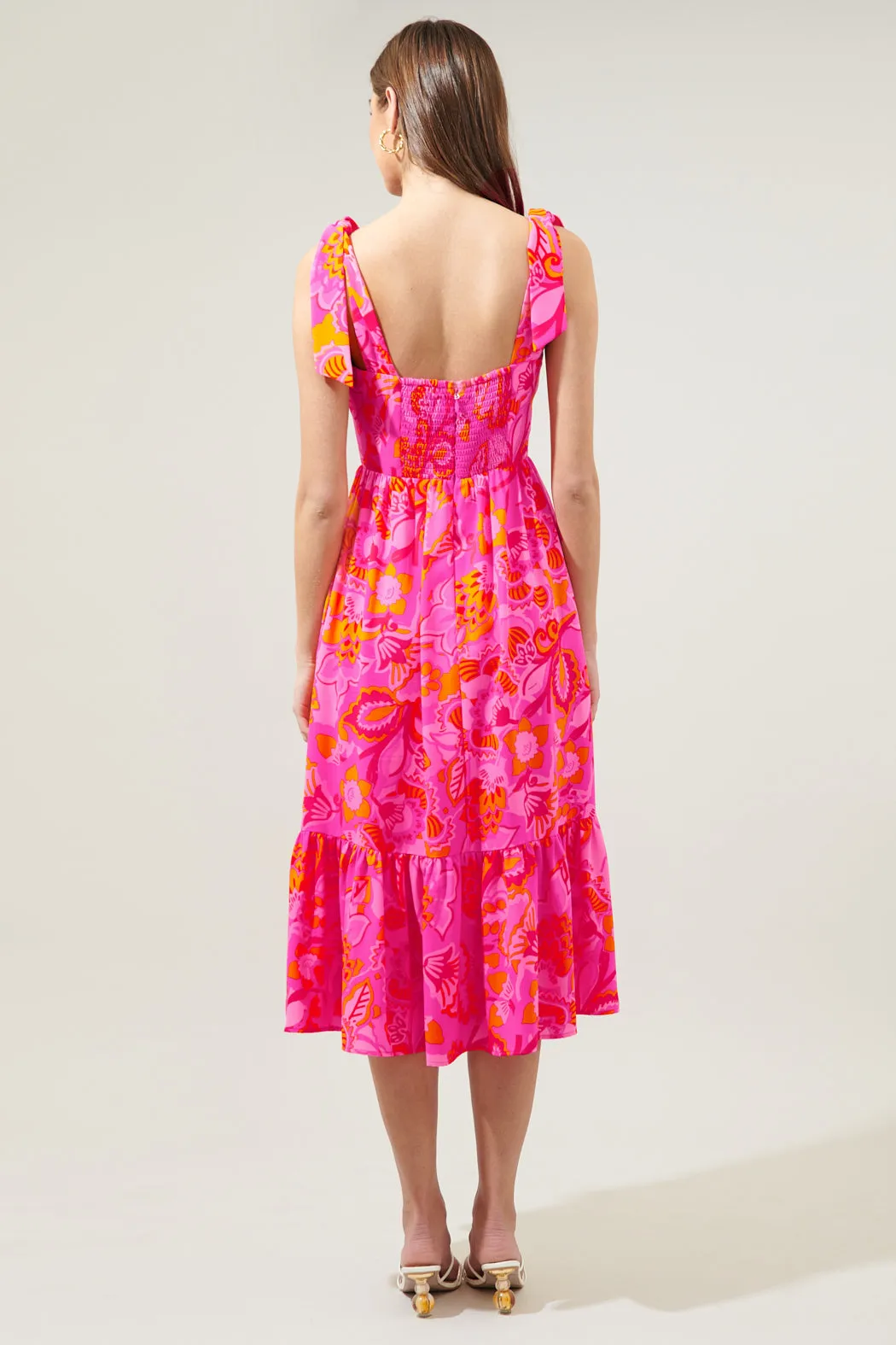 Lanai Tropics Filly Tie Strap Midi Dress sold by Sugarlips product image thumbnail 2