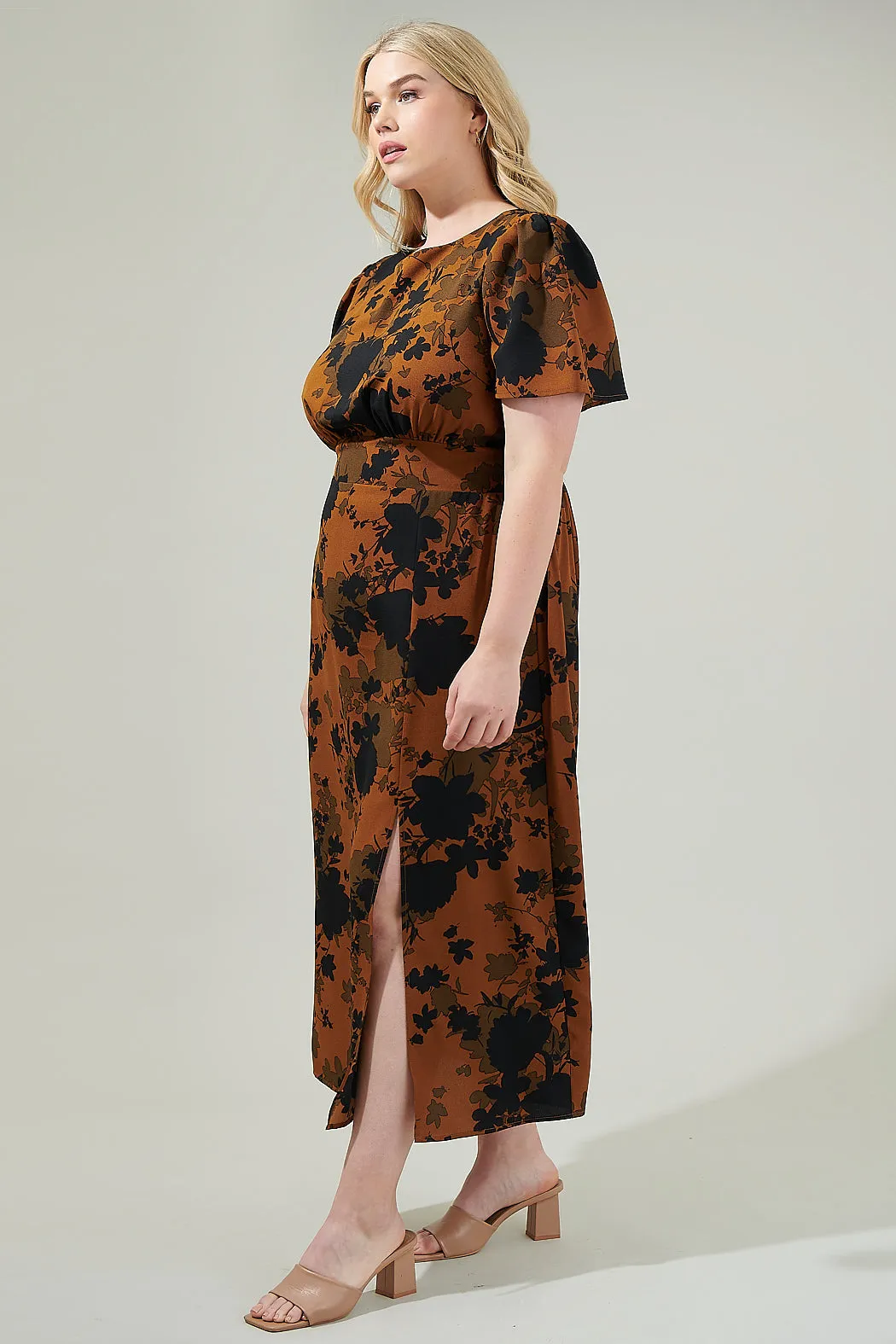 Sandy Floral Bloom Midi Dress Curve sold by Sugarlips product image thumbnail 3