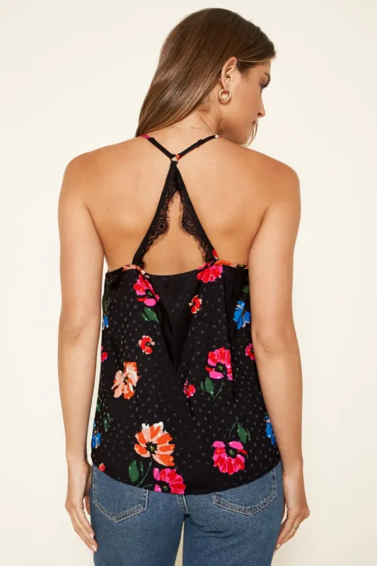 Idris Floral Lace Trim Cami sold by Sugarlips