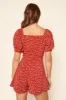 Bloom Floral Everheart Puff Sleeve Romper sold by Sugarlips