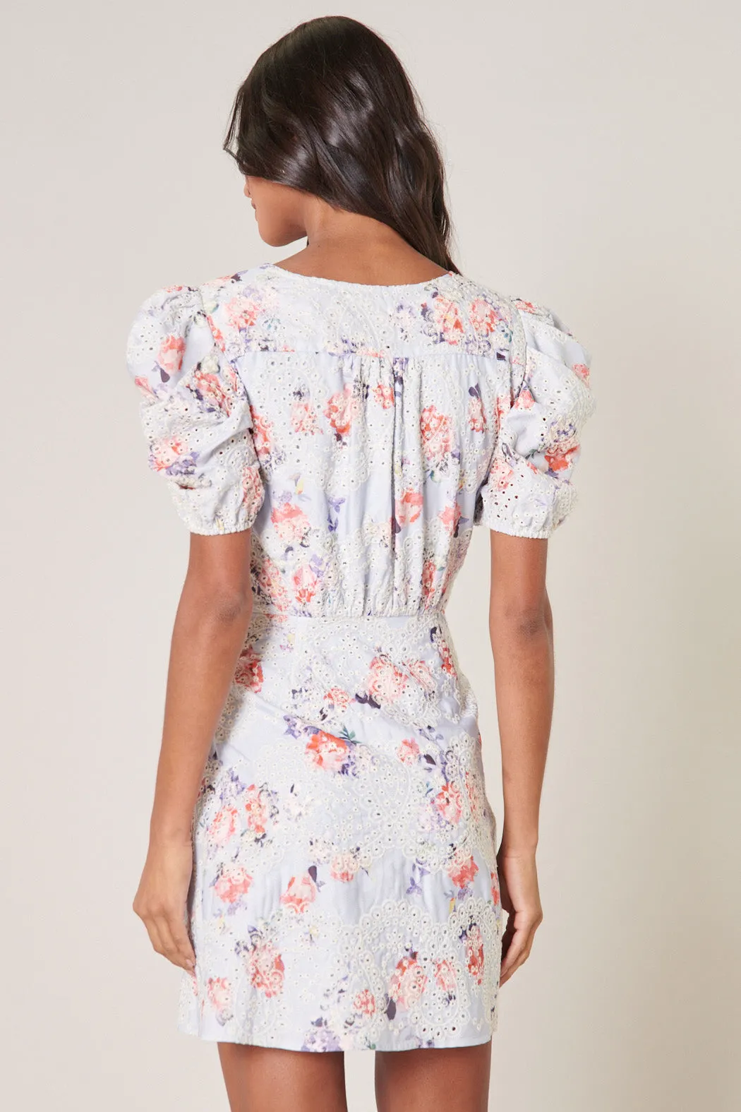 Rosalia Floral Eyelet Mini Dress sold by Sugarlips product image thumbnail 2