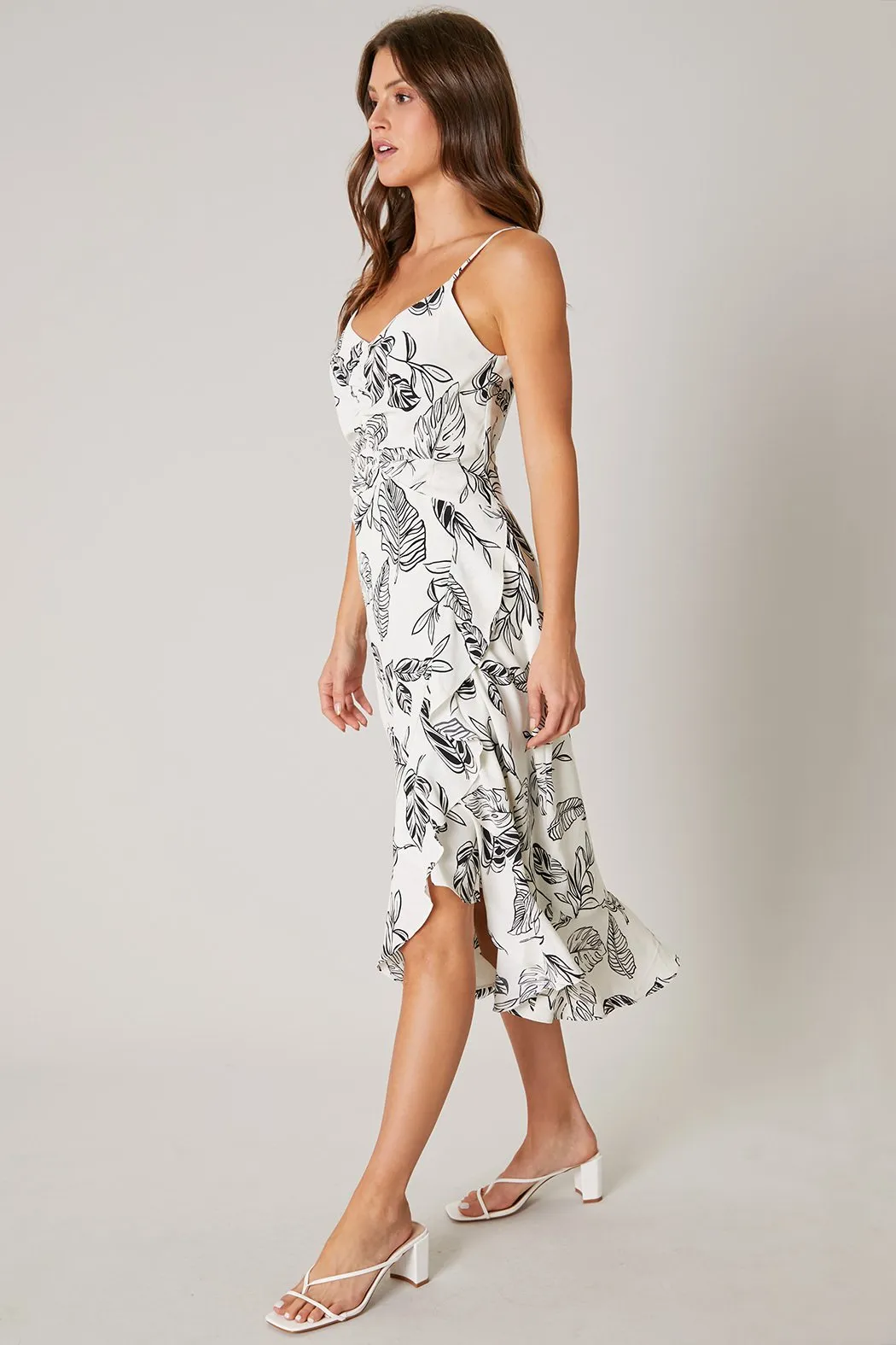 Another Day In Paradise Tropical Print Ruched Midi Dress sold by Sugarlips product image thumbnail 4