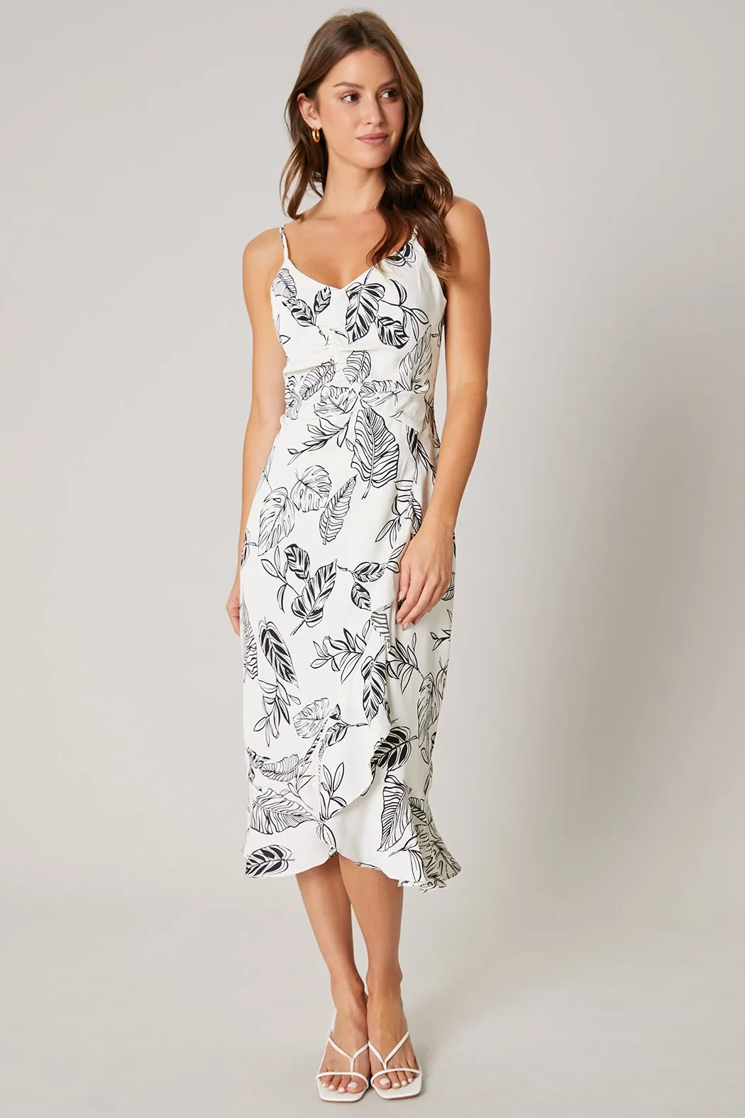 Another Day In Paradise Tropical Print Ruched Midi Dress sold by Sugarlips product image thumbnail 2