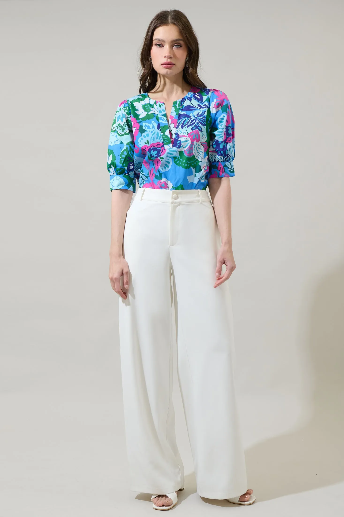 Lavera Floral Waterlilly Balloon Sleeve Top sold by Sugarlips product image thumbnail 5