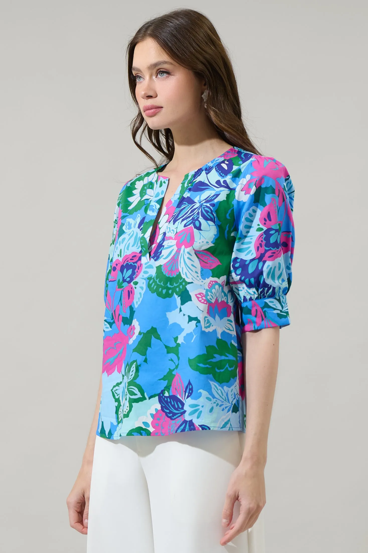 Lavera Floral Waterlilly Balloon Sleeve Top sold by Sugarlips product image thumbnail 4