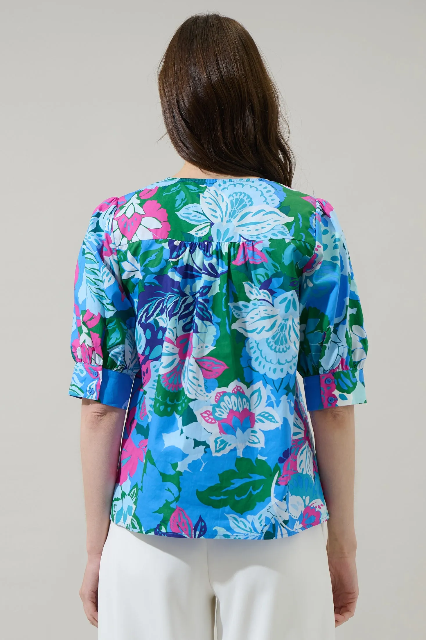 Lavera Floral Waterlilly Balloon Sleeve Top sold by Sugarlips product image thumbnail 3