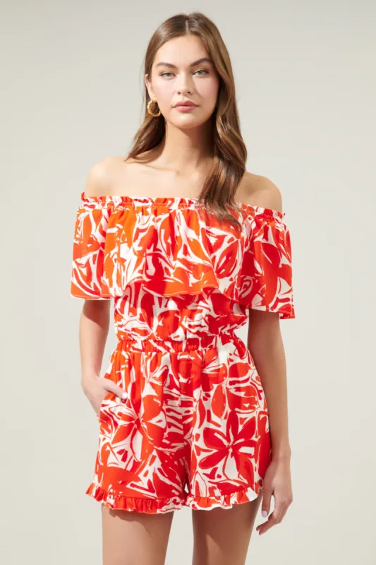 Sweet Chili Off the Shoulder Romper sold by Sugarlips