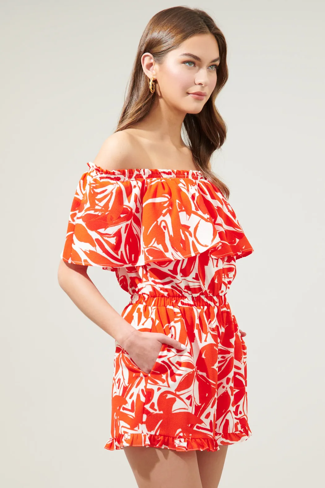 Sweet Chili Off the Shoulder Romper sold by Sugarlips product image thumbnail 3