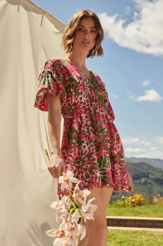 Cienega Floral Woodstock Bubble Mini Dress sold by Sugarlips