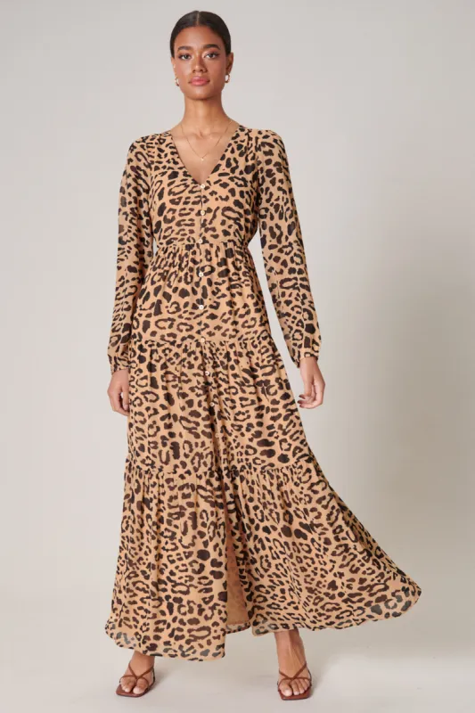 Java Leopard Mabel Tiered Maxi Dress sold by Sugarlips