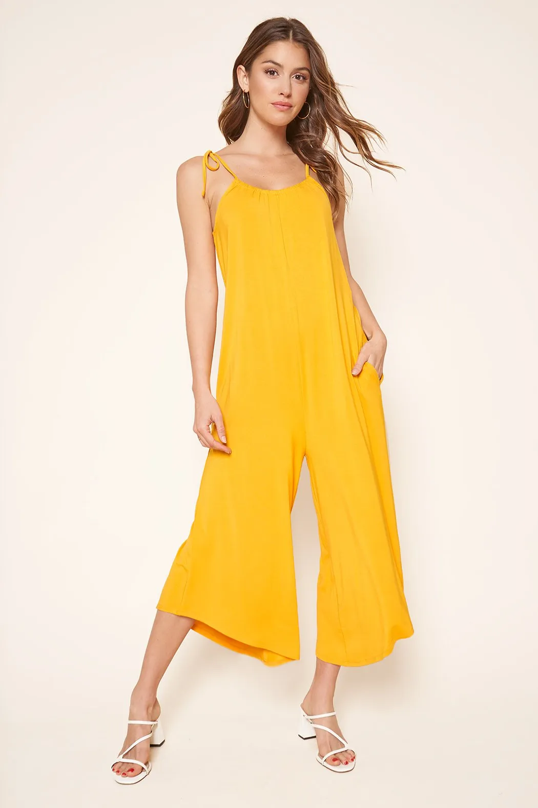Florence Flowy Sleeveless Jersey Knit Jumpsuit sold by Sugarlips
