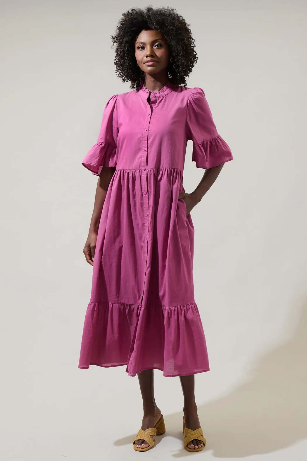 Maribella Button Down Midi Dress sold by Sugarlips product image thumbnail 5