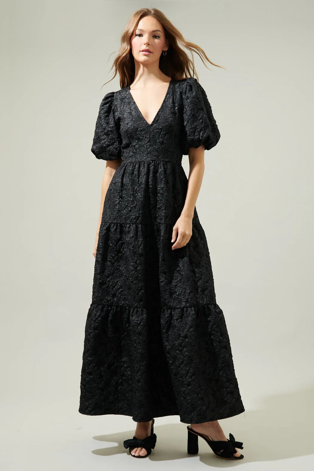Arielle Jacquard Maxi Tiered Dress sold by Sugarlips product image thumbnail 5