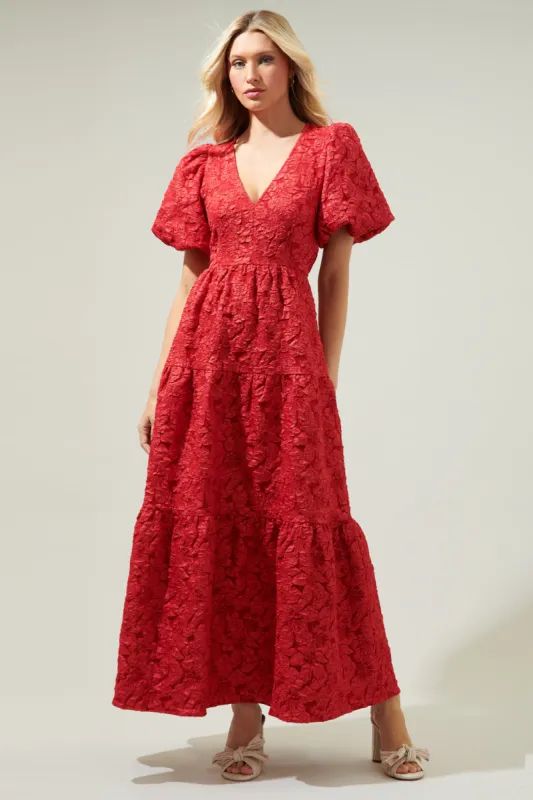 Arielle Jacquard Maxi Tiered Dress sold by Sugarlips