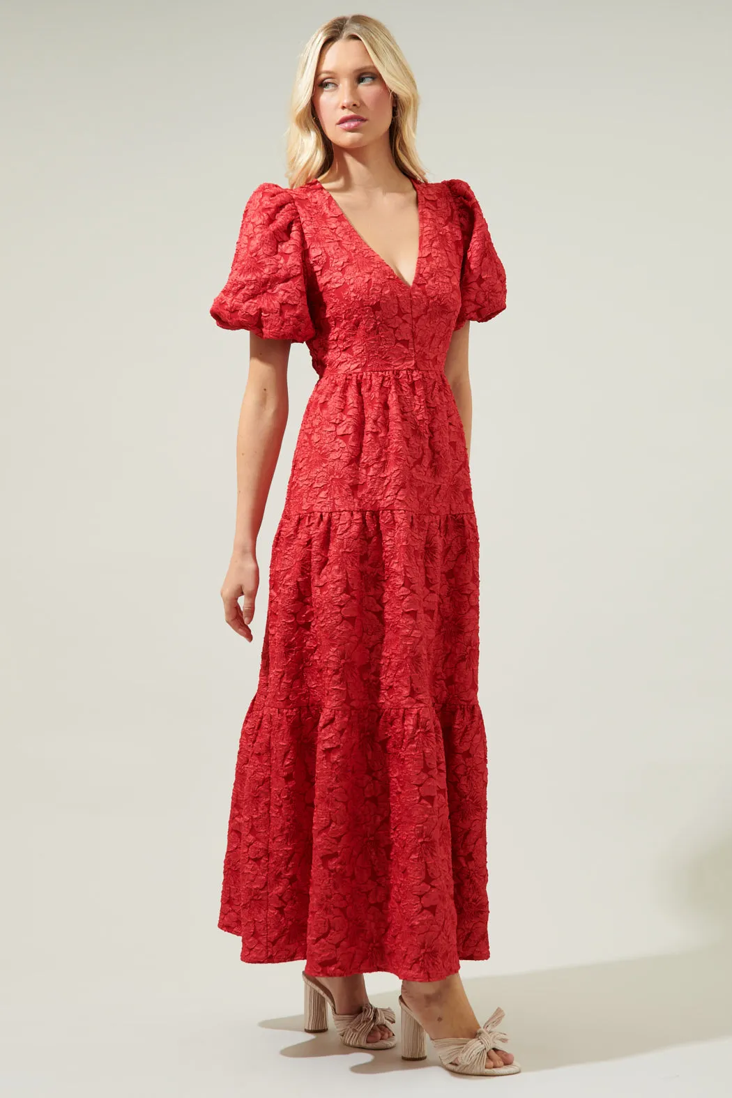 Arielle Jacquard Maxi Tiered Dress sold by Sugarlips product image thumbnail 3