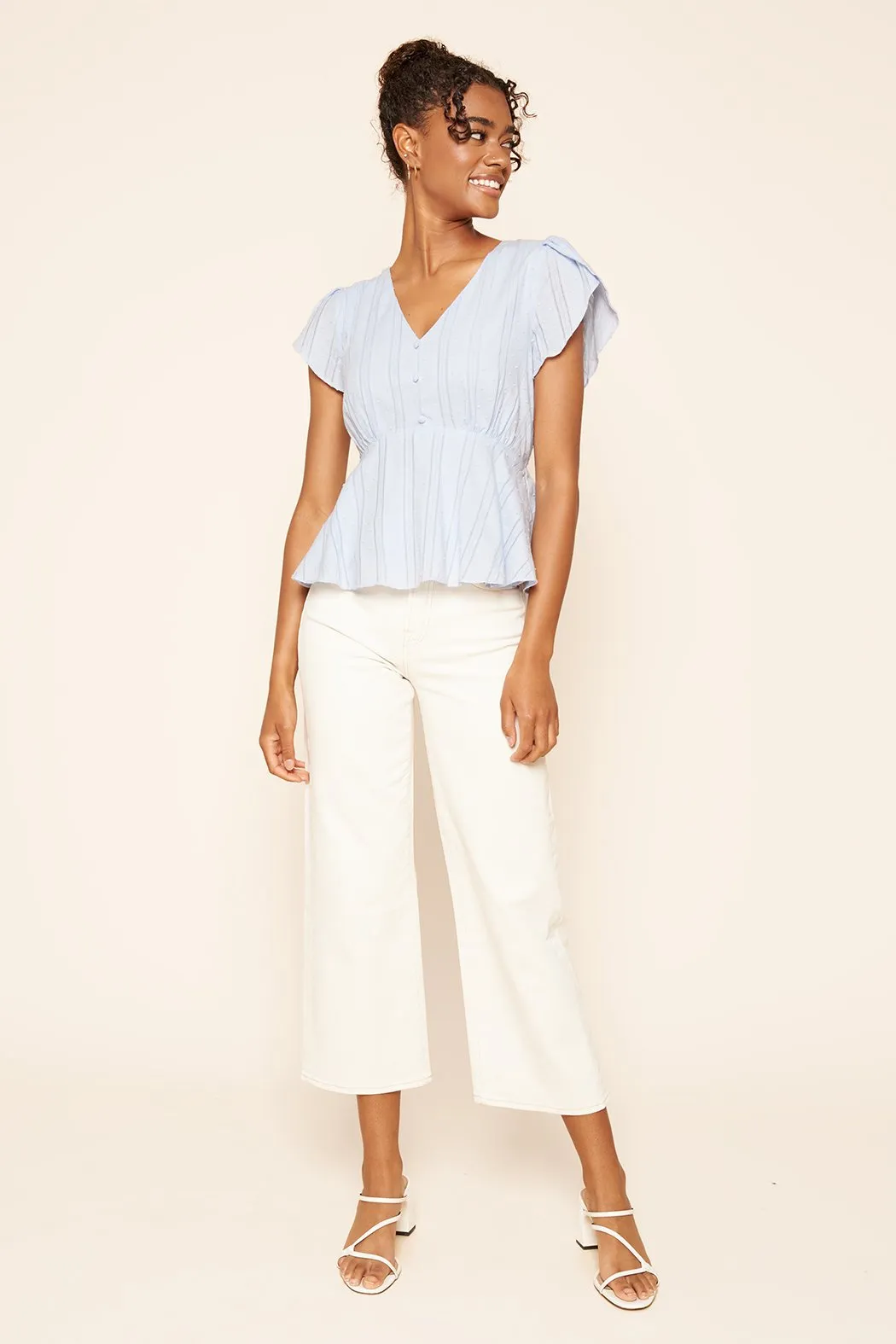 Sweetest Desire Striped Swiss Dot Peplum Top sold by Sugarlips product image thumbnail 4