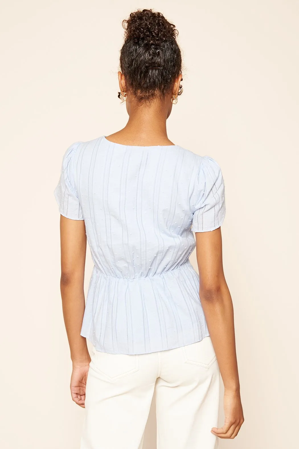 Sweetest Desire Striped Swiss Dot Peplum Top sold by Sugarlips product image thumbnail 2