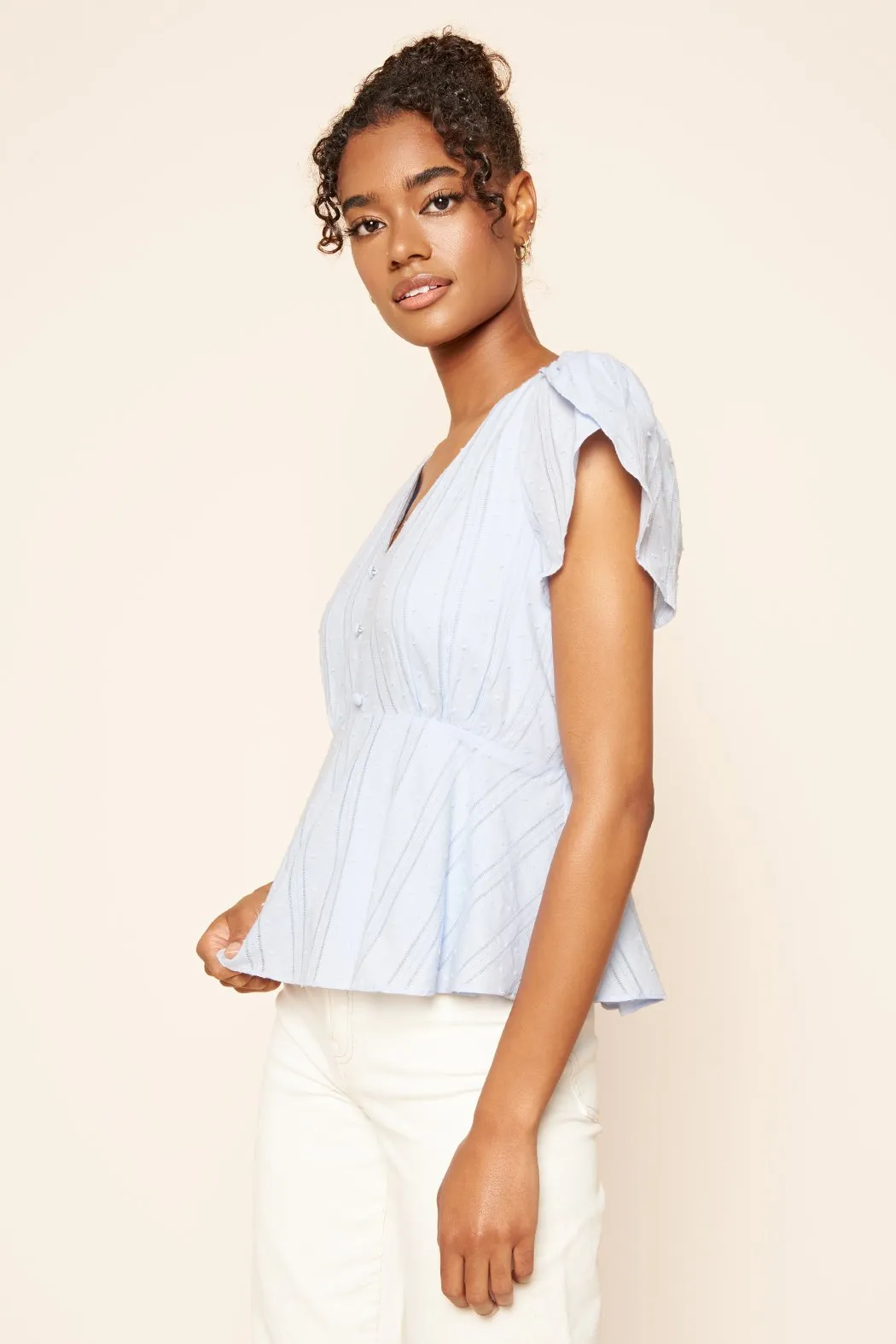 Sweetest Desire Striped Swiss Dot Peplum Top sold by Sugarlips product image thumbnail 3