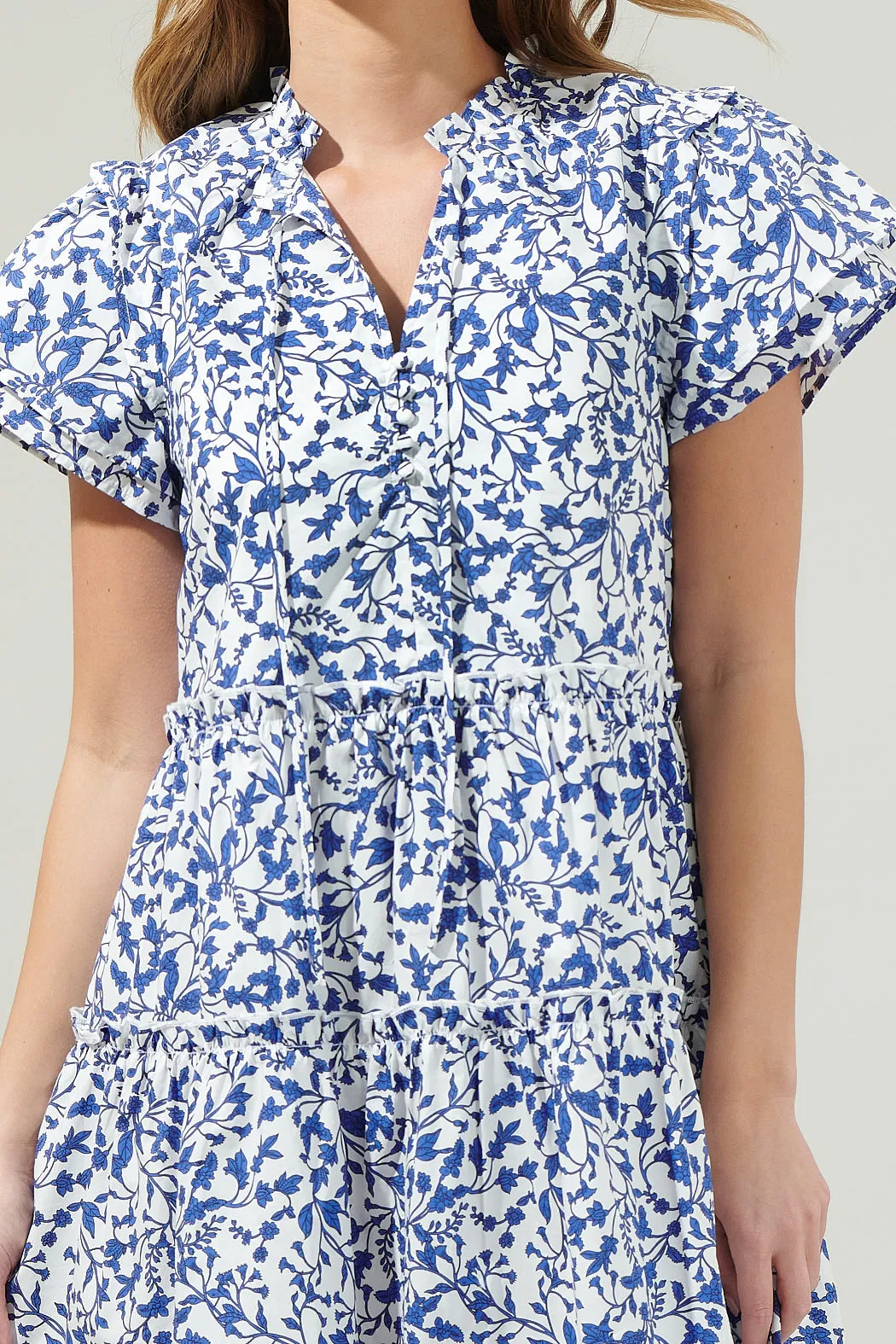 Empire Floral Tiered Mini Dress sold by Sugarlips product image thumbnail 5