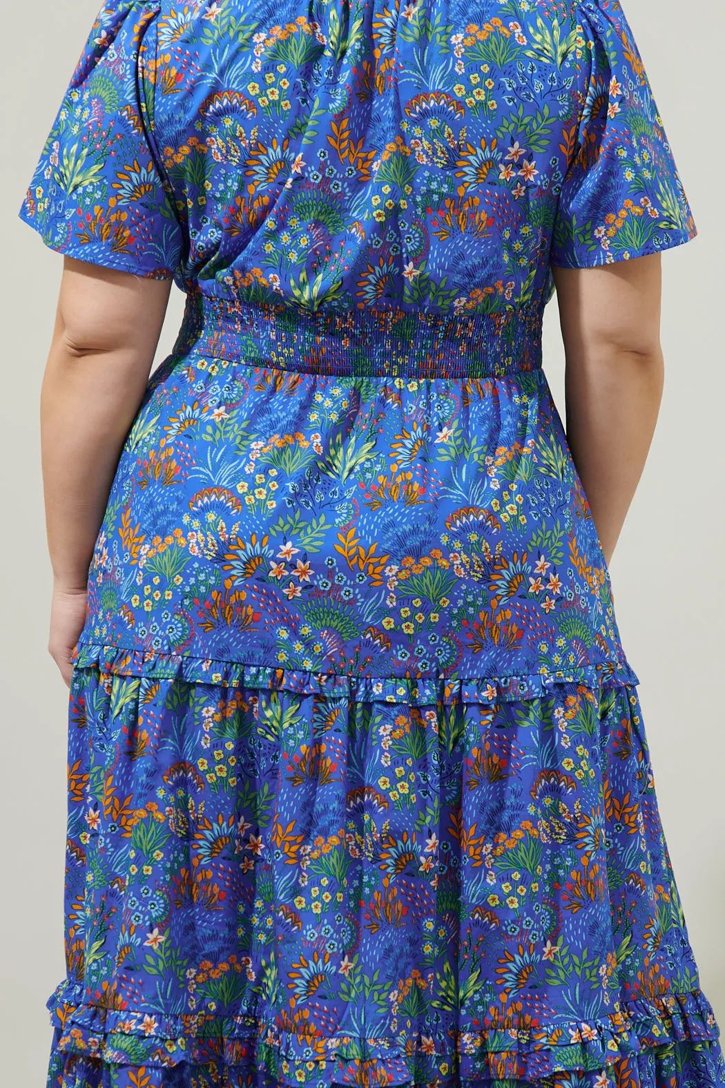 Ruya Floral Palmer Poplin Tiered Maxi Dress Curve sold by Sugarlips product image thumbnail 5