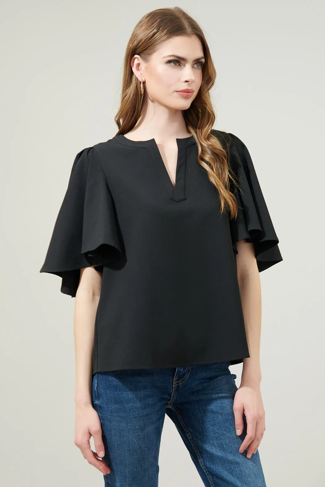 Easton Split Neck Blouse sold by Sugarlips product image thumbnail 3
