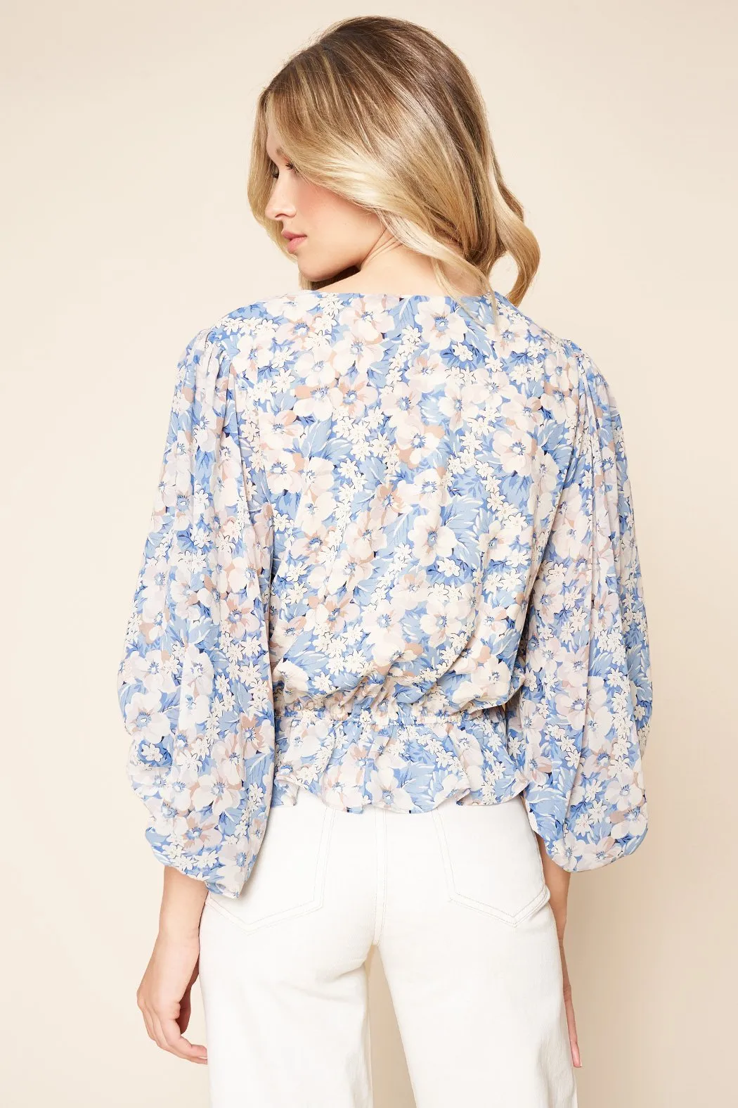 Walk On By Floral Balloon Sleeve Top sold by Sugarlips product image thumbnail 2