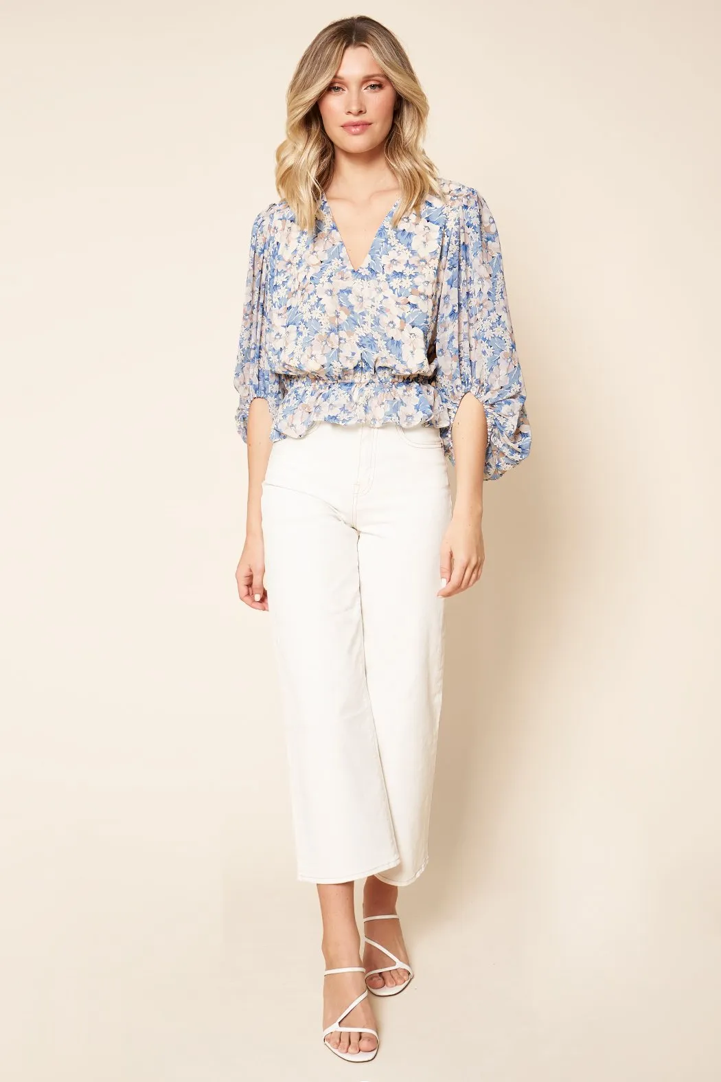 Walk On By Floral Balloon Sleeve Top sold by Sugarlips product image thumbnail 4