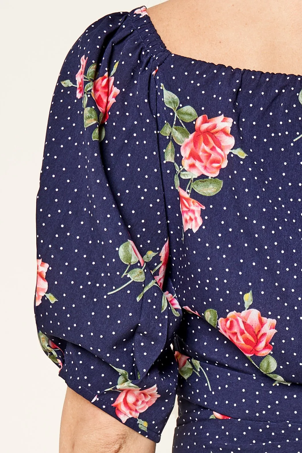Morning Bloom Floral Print Puff Sleeve Crop Top sold by Sugarlips product image thumbnail 5