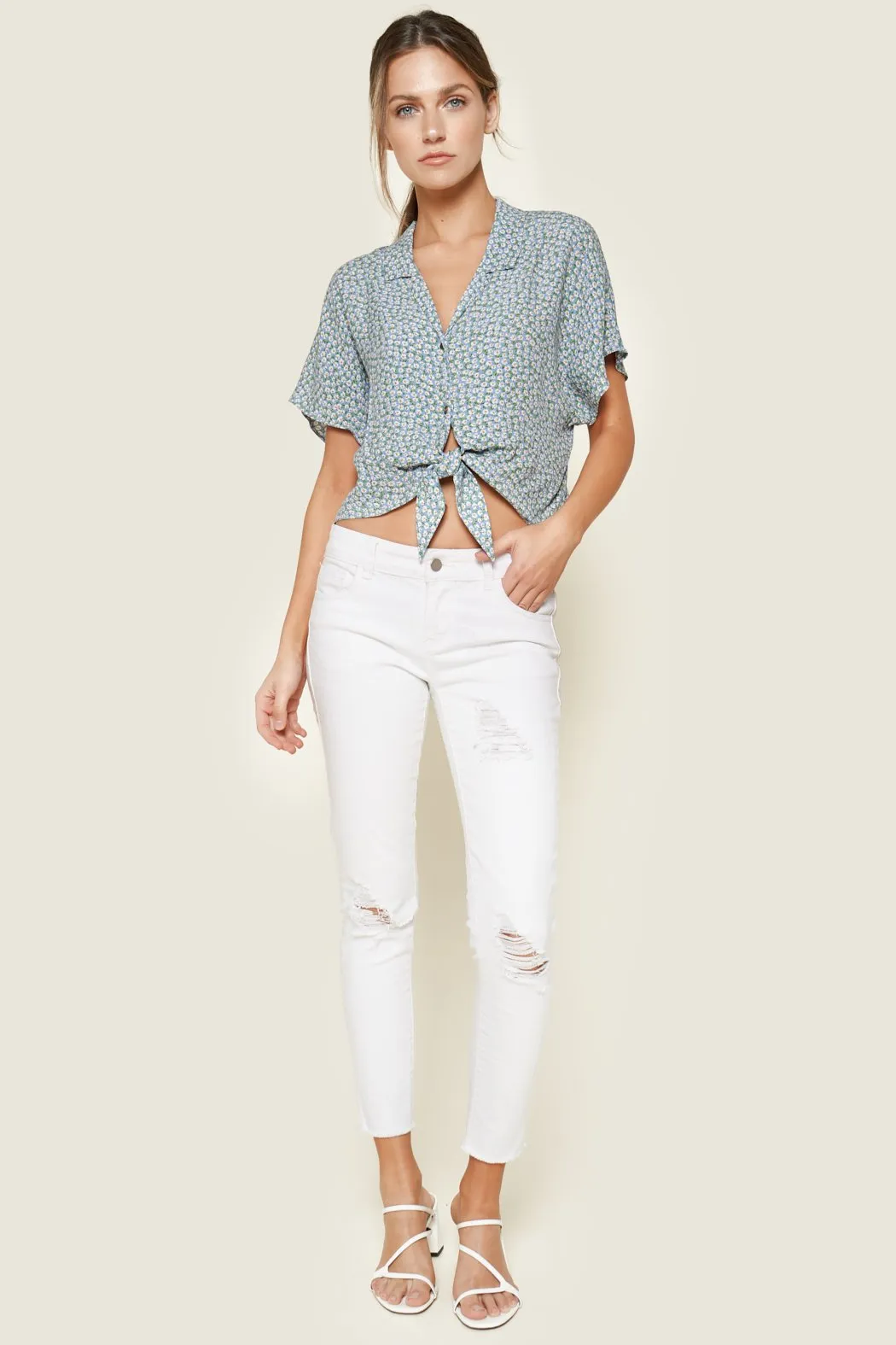 Bellare Floral Tie Front Top sold by Sugarlips product image thumbnail 3